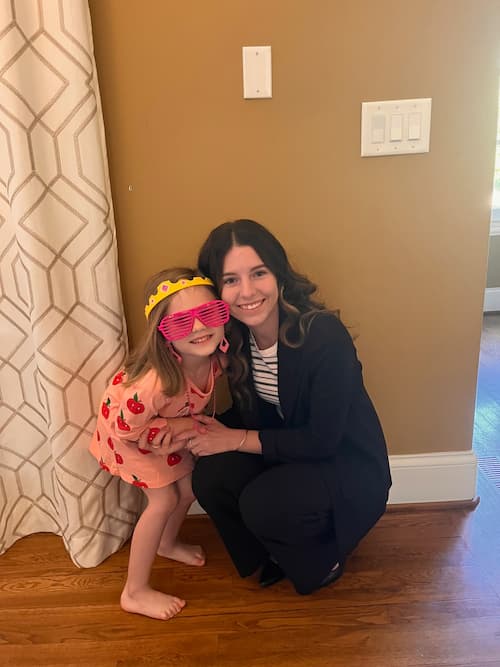 two daughters hugging
