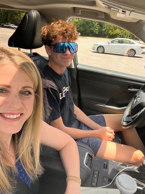 Silas and Crystal in car