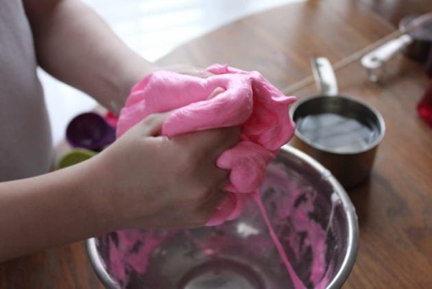 making homemade slime